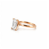 14K Gold 3.00 Carat Emerald Cut Lab Grown Diamond Solitaire Engagement Ring