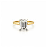 14K Gold 3.00 Carat Emerald Cut Lab Grown Diamond Solitaire Engagement Ring