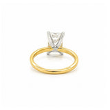 14K Gold 3.00 Carat Emerald Cut Lab Grown Diamond Solitaire Engagement Ring