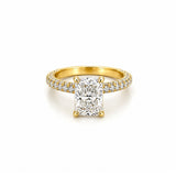 14K Gold 2.50 Carat Radiant Lab Grown Diamond 3D Engagement Ring