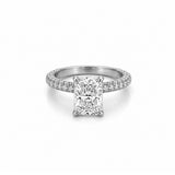 14K Gold 2.50 Carat Radiant Lab Grown Diamond 3D Engagement Ring