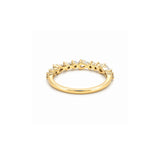 14K Gold Pear and Round Diamond Band