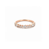 14K Gold Pear and Round Diamond Band