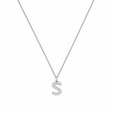 14K Gold Personalized Stylized Initial Diamond Pendant Necklace