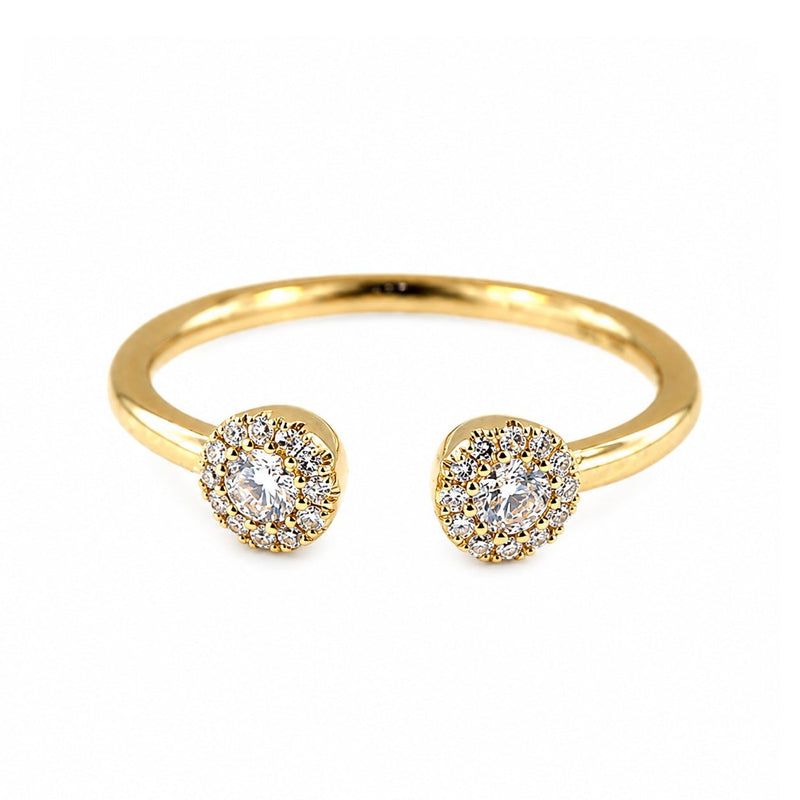 14K Gold Diamond 2MM Open Fashion Ring Band