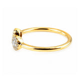14K Gold Diamond 2MM Open Fashion Ring Band
