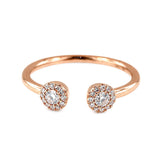 14K Gold Diamond 2MM Open Fashion Ring Band