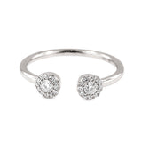 14K Gold Diamond 2MM Open Fashion Ring Band