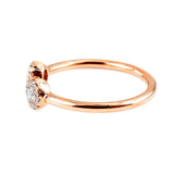 14K Gold Diamond 2MM Open Fashion Ring Band