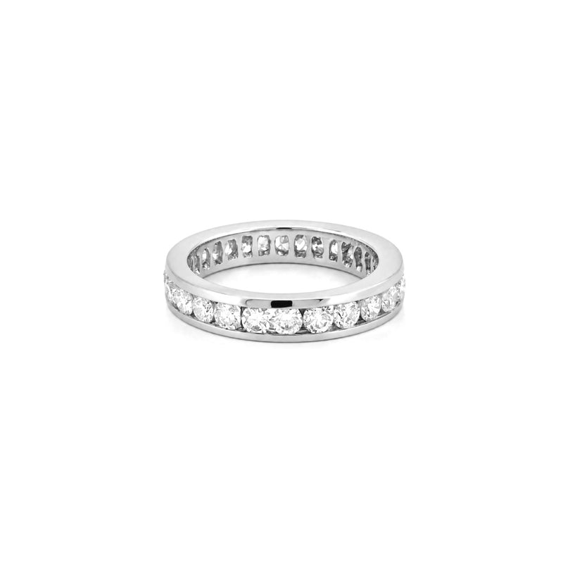 14K Gold Natural Round Eternity Channel Set Band