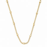 14K Gold Station Multi Shape Lab Grown Diamond Tennis Diamond Necklace
