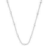 14K Gold Station Multi Shape Lab Grown Diamond Tennis Diamond Necklace