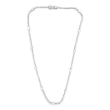 14K Gold Station Multi Shape Lab Grown Diamond Tennis Diamond Necklace