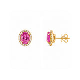 14K Gold Pink Sapphire Stud Earrings