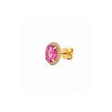 14K Gold Pink Sapphire Stud Earrings