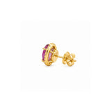 14K Gold Pink Sapphire Stud Earrings