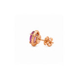 14K Gold Pink Sapphire Stud Earrings