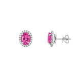 14K Gold Pink Sapphire Stud Earrings