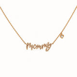 14K Gold Mommy Diamond Necklace