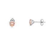 14K Gold Lab Grown Pink Diamond Martini Stud Earrings