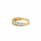 14K Gold Pear Alternate 3MM Band Half Eternity