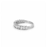 14K Gold Pear Alternate 3MM Band Half Eternity