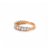 14K Gold Pear Alternate 3MM Band Half Eternity