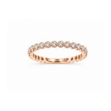 14K Gold Diamond Antique Style Art Deco Bezel Set 3/4 Eternity Band