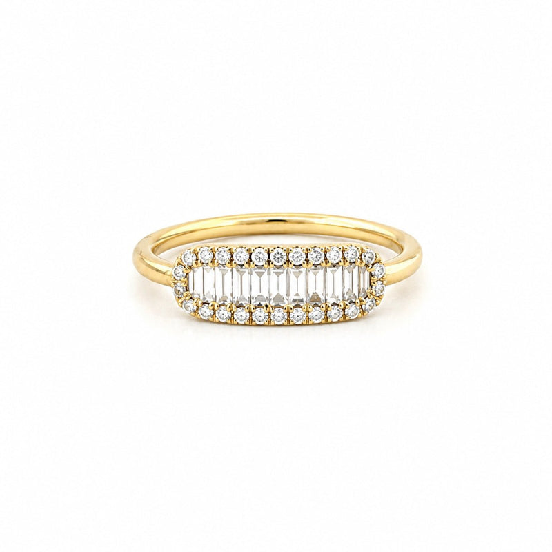 14K Gold ID Baguette Diamond Band