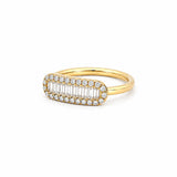14K Gold ID Baguette Diamond Band