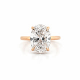 14K Gold 3.00 Carat Oval Lab Grown Diamond Solitaire Engagement Ring