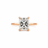 14K Gold 4.00 Carat Radiant Cut Moissanite Solitaire Engagement Ring