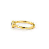 14K Gold Round Diamond Bezel Band