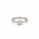 14K Gold Round Diamond Bezel Band