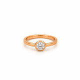 14K Gold Round Diamond Bezel Band