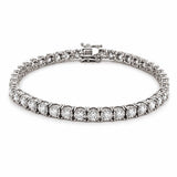 14K Gold Round Diamond Cut Natural Diamond Tennis Bracelet