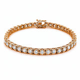 14K Gold Round Diamond Cut Natural Diamond Tennis Bracelet