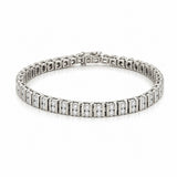 14K Gold Two Row Diamond Channel Tennis Bracelet