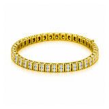 14K Gold Two Row Diamond Channel Tennis Bracelet