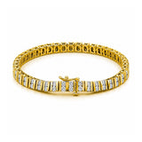 14K Gold Two Row Diamond Channel Tennis Bracelet