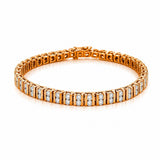 14K Gold Two Row Diamond Channel Tennis Bracelet