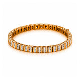 14K Gold Two Row Diamond Channel Tennis Bracelet