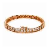 14K Gold Two Row Diamond Channel Tennis Bracelet