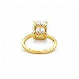 14K Gold Lab Grown Cushion Diamond Cathedral Engagement Ring