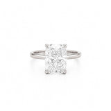14K Gold Lab Grown Cushion Diamond Cathedral Engagement Ring