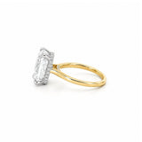 14K Gold Lab Grown Cushion Diamond Cathedral Engagement Ring