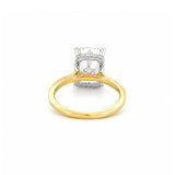 14K Gold Lab Grown Cushion Diamond Cathedral Engagement Ring
