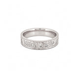 14K Gold Filigree Diamond Inset Band