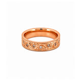 14K Gold Filigree Diamond Inset Band