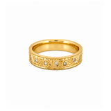 14K Gold Filigree Diamond Inset Band
